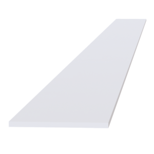 SF-TK8: Frost White Slim Shaker 96"W x 4-1/2"H x 1/4"D Toe Kick Plate