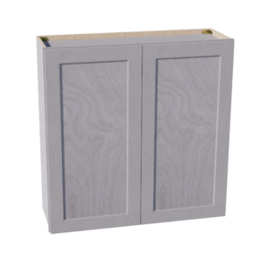 HLG-W3636: Light Gray Shaker 36"W x 36"H 2 Doors & 2 Shelves Standard Wall Cabinet