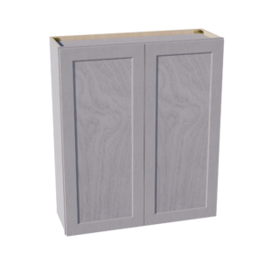 HLG-W3642: Light Gray Shaker 36"W x 42"H 2 Doors & 3 Shelves Standard Wall Cabinet