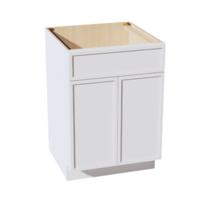 SF-SB24: Frost White Slim Shaker 24" 2 Doors 1 False Drawer Sink Base Cabinet