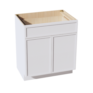 SF-VB3021: Frost White Slim Shaker 30"W x 34-1/2"H x 21"D 2 Doors & 1 Drawer Double Door Vanity Base Cabinets