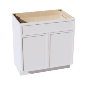 SF-VB3321: Frost White Slim Shaker 33"W x 34-1/2"H x 21"D 2 Doors & 1 Drawer Double Door Vanity Base Cabinets