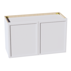 SF-W3018: Frost White Slim Shaker 30"W x 18"H 2 Doors Standard Wall Bridge Cabinet