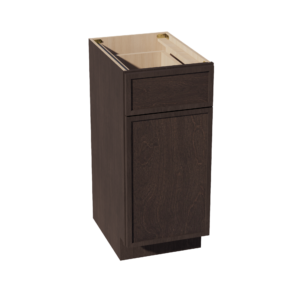 SM-VB1521: Mocha Brown Slim Shaker 15"W x 34-1/2"H x 21"D 1 Door & 1 Drawer Single Door Vanity Base Cabinets