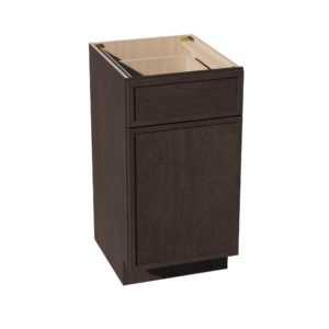 SM-VB1821: Mocha Brown Slim Shaker 18"W x 34-1/2"H x 21"D 1 Door & 1 Drawer Single Door Vanity Base Cabinets