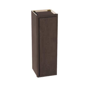 SM-W1236: Mocha Brown Slim Shaker 12"W x 36"H 1 Door & 2 Shelves Standard Wall Cabinet