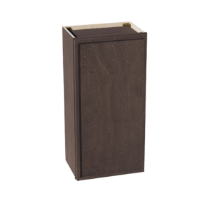 SM-W1836: Mocha Brown Slim Shaker 18"W x 36"H 1 Door & 2 Shelves Standard Wall Cabinet