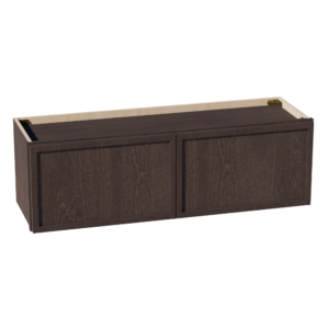 SM-W3912: Mocha Brown Slim Shaker 39"W x 12"H 2 Doors Standard Wall Bridge Cabinet