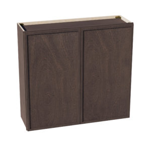 SM-W3936: Mocha Brown Slim Shaker 39"W x 36"H 2 Doors & 2 Shelves Standard Wall Cabinet