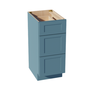 TG-VDB1521: Soft Green Shaker 15"W x 34-1/2"H x 21"D  3 Drawers Vanity Base Cabinets