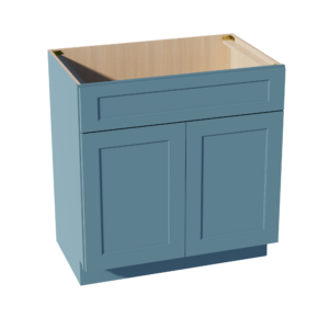 TG-VSB3321: Soft Green Shaker 33"W x 34-1/2"H x 21"D 2 Doors & 1 False Drawer Vanity Sink Base Cabinets