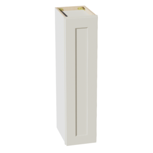 TW-W0936: Creamy White Shaker 09"W x 36"H 1 Door & 2 Shelves Standard Wall Cabinet