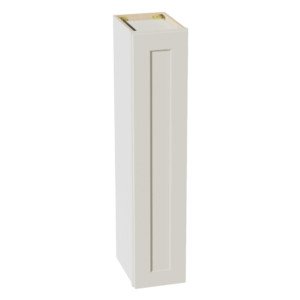 TW-W0942: Creamy White Shaker 09"W x 42"H 1 Door & 3 Shelves Standard Wall Cabinet