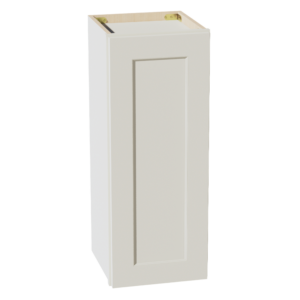 TW-W1230: Creamy White Shaker 12"W x 30"H 1 Door & 2 Shelves Standard Wall Cabinet