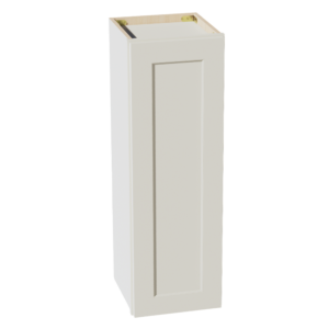 TW-W1236: Creamy White Shaker 12"W x 36"H 1 Door & 2 Shelves Standard Wall Cabinet