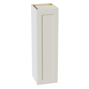 TW-W1242: Creamy White Shaker 12"W x 42"H 1 Door & 3 Shelves Standard Wall Cabinet