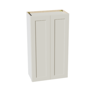 TW-W2442: Creamy White Shaker 24"W x 42"H 2 Doors & 3 Shelves Standard Wall Cabinet