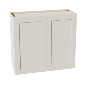 TW-W3330: Creamy White Shaker 33"W x 30"H 2 Doors & 2 Shelves Standard Wall Cabinet