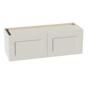 TW-W3612: Creamy White Shaker 36"W x 12"H 2 Doors Standard Wall Bridge Cabinet