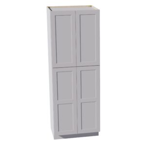 HA-TP3084: Ash Gray Shaker 30"W x 84"H x 24"D 4 Door & 5 Shelves Tall Shelf Pantry Cabinets