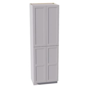 HA-TP3096: Ash Gray Shaker 30"W x 96"H x 24"D 2 Doors & 6 Shelves Tall Shelf Pantry Cabinets
