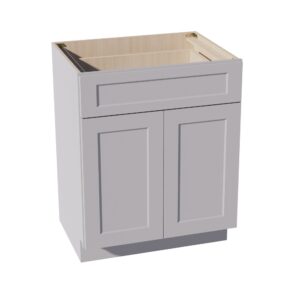 HA-VB2721: Ash Gray Shaker 27"W x 34-1/2"H x 21"D 2 Doors & 1 Drawer Double Door Vanity Base Cabinets