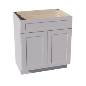 HA-VB3021: Ash Gray Shaker 30"W x 34-1/2"H x 21"D 2 Doors & 1 Drawer Double Door Vanity Base Cabinets