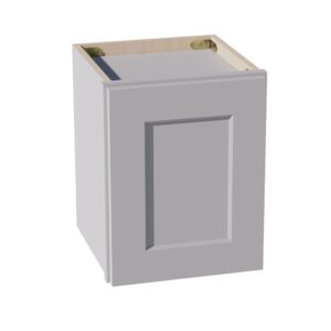 HA-W1215: Ash Gray Shaker 12"W x 15"H 1 Door Standard Wall Bridge Cabinet