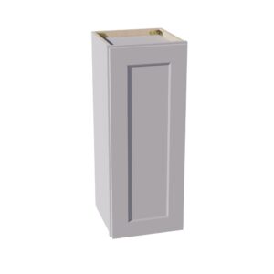 HA-W1230:: Ash Gray Shaker 12"W x 30"H 1 Door & 2 Shelves Standard Wall Cabinet