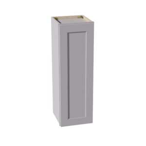HA-W1236: Ash Gray Shaker 12"W x 36"H 1 Door & 2 Shelves Standard Wall Cabinet