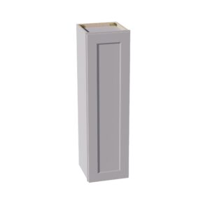 HA-W1242: Ash Gray Shaker 12"W x 42"H 1 Door & 3 Shelves Standard Wall Cabinet