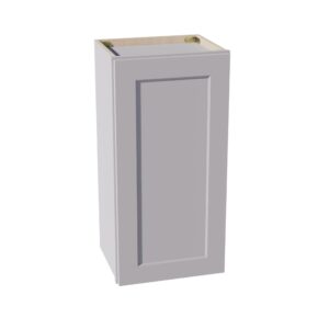 HA-W1530: Ash Gray Shaker 15"W x 30"H 1 Door & 2 Shelves Standard Wall Cabinet