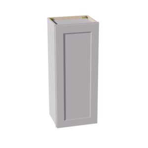 HA-W1536: Ash Gray Shaker 15"W x 36"H 1 Door & 2 Shelves Standard Wall Cabinet
