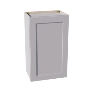 HA-W1830: Ash Gray Shaker 18"W x 30"H 1 Door & 2 Shelves Standard Wall Cabinet