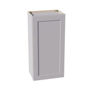 HA-W1836: Ash Gray Shaker 18"W x 36"H 1 Door & 2 Shelves Standard Wall Cabinet