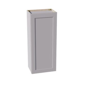 HA-W1842: Ash Gray Shaker 18"W x 42"H 1 Door & 3 Shelves Standard Wall Cabinet