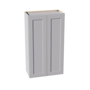 HA-W2442: Ash Gray Shaker 24"W x 42"H 2 Doors & 3 Shelves Standard Wall Cabinet