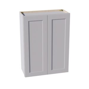 HA-W2736: Ash Gray Shaker 27"W x 36"H 2 Doors & 2 Shelves Standard Wall Cabinet