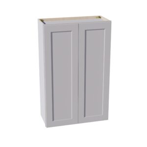HA-W2742: Ash Gray Shaker 27"W x 42"H 2 Doors & 3 Shelves Standard Wall Cabinet