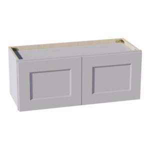 HA-W3012: Ash Gray Shaker 30"W x 12"H 2 Doors Standard Wall Bridge Cabinet