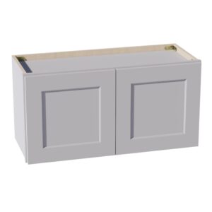 HA-W3015: Ash Gray Shaker 30"W x 15"H 2 Doors Standard Wall Bridge Cabinet