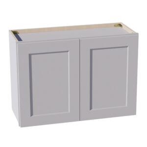 HA-W3021: Ash Gray Shaker 30"W x 21"H 2 Doors Standard Wall Bridge Cabinet
