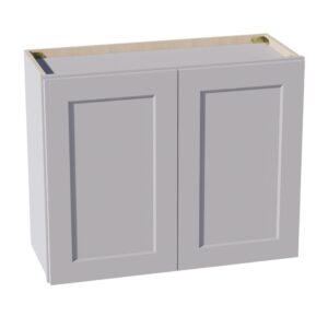 HA-W3024: Ash Gray Shaker 30"W x 24"H 2 Doors Standard Wall Bridge Cabinet