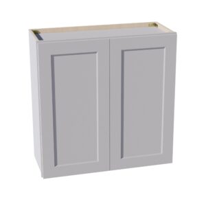 HA-W3030: Ash Gray Shaker 30"W x 30"H 2 Doors & 2 Shelves Standard Wall Cabinet