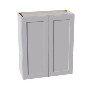HA-W3036: Ash Gray Shaker 30"W x 36"H 2 Doors & 2 Shelves Standard Wall Cabinet