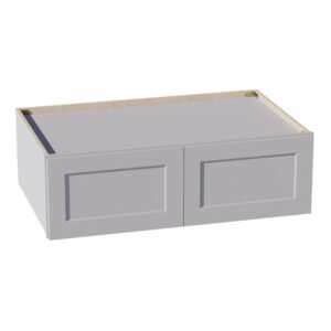 HA-W331224: Ash Gray Shaker 33"W x 12"H x 24"D 2 Doors Standard Bridge Wall Cabinet