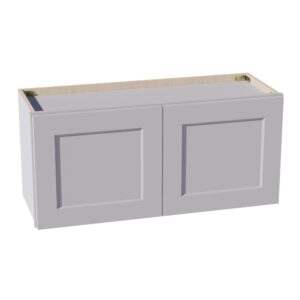 HA-W3315: Ash Gray Shaker 33"W x 15"H 2 Doors Standard Wall Bridge Cabinet