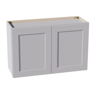 HA-W3321: Ash Gray Shaker 33"W x 21"H 2 Doors Standard Wall Bridge Cabinet
