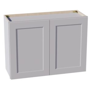 HA-W3324: Ash Gray Shaker 33"W x 24"H 2 Doors Standard Wall Bridge Cabinet