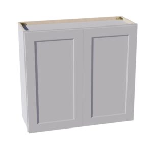 HA-W3330: Ash Gray Shaker 33"W x 30"H 2 Doors & 2 Shelves Standard Wall Cabinet